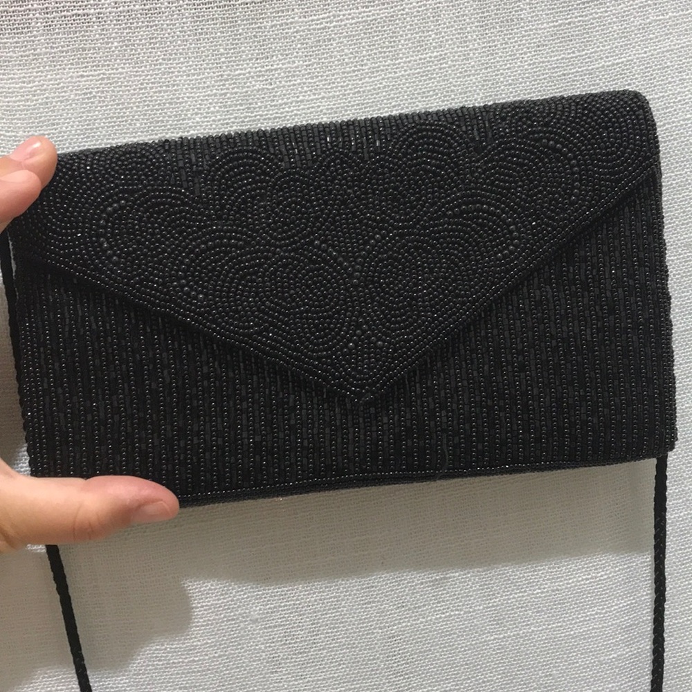 VINTAGE Valerie Stevens black beaded purse